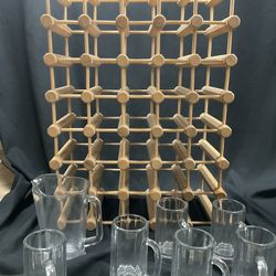 Wine Rack Mugs Pitcher Beer Kitchen Items 