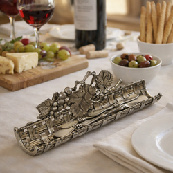 Arthur Court Grape Vine Aluminum Openwork Narrow Tray Breadstick Wine Bar Decor