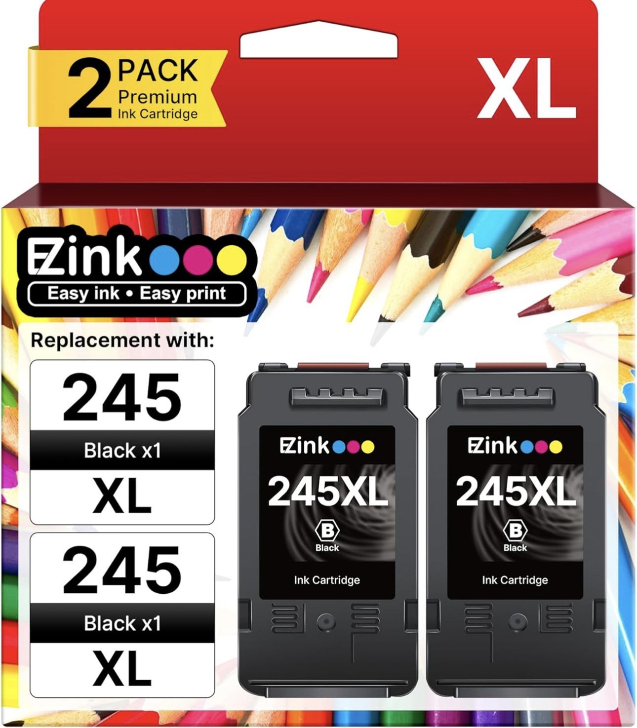 245XL Ink Cartridge Replacement for Canon 245XL Black Ink 245 XL
