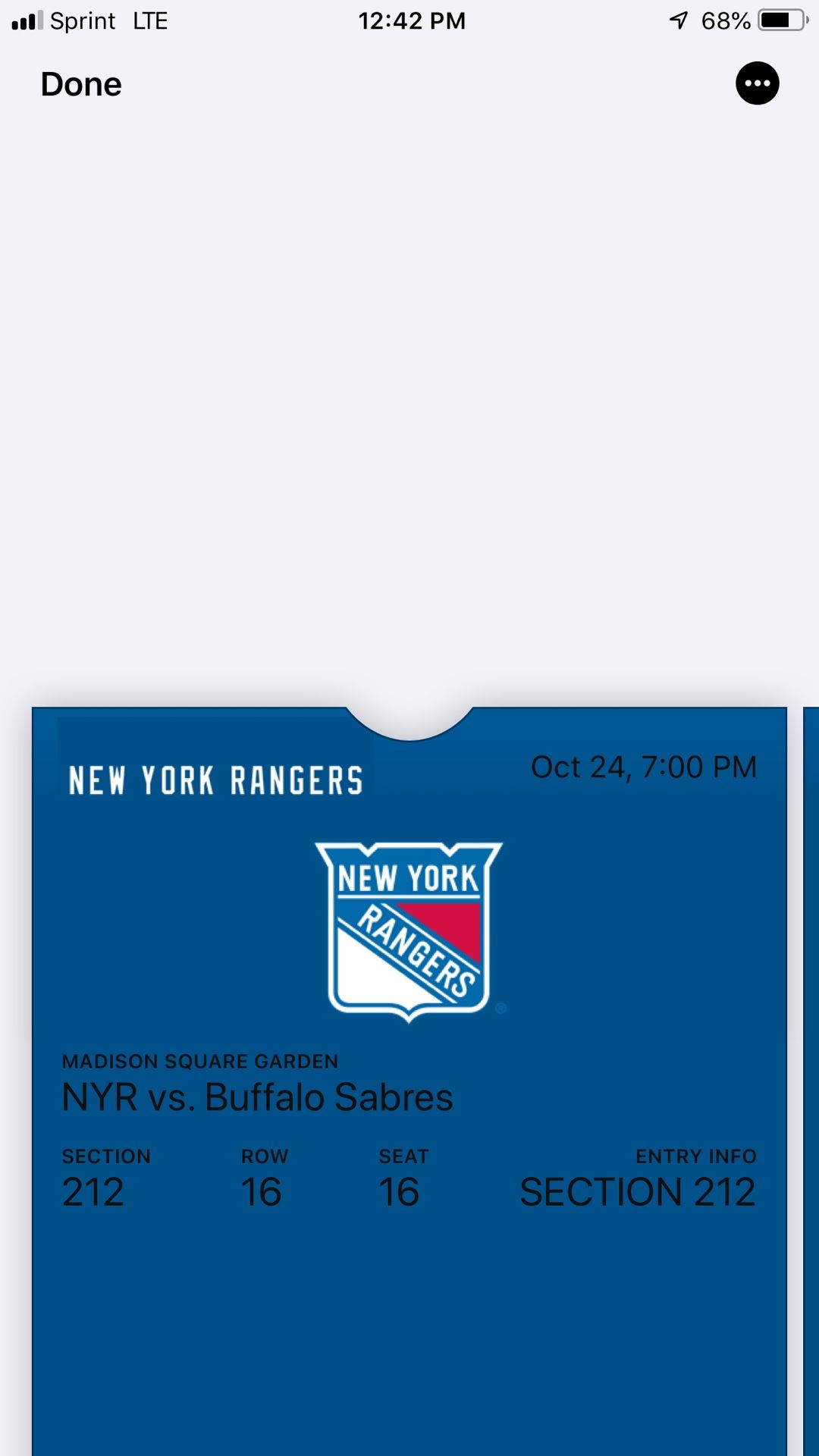 New York Rangers Vs Buffalo Sabres 10/24 Section 212 Row 16 (rangers shoot twice-great view) 2 tickets $55 each firm