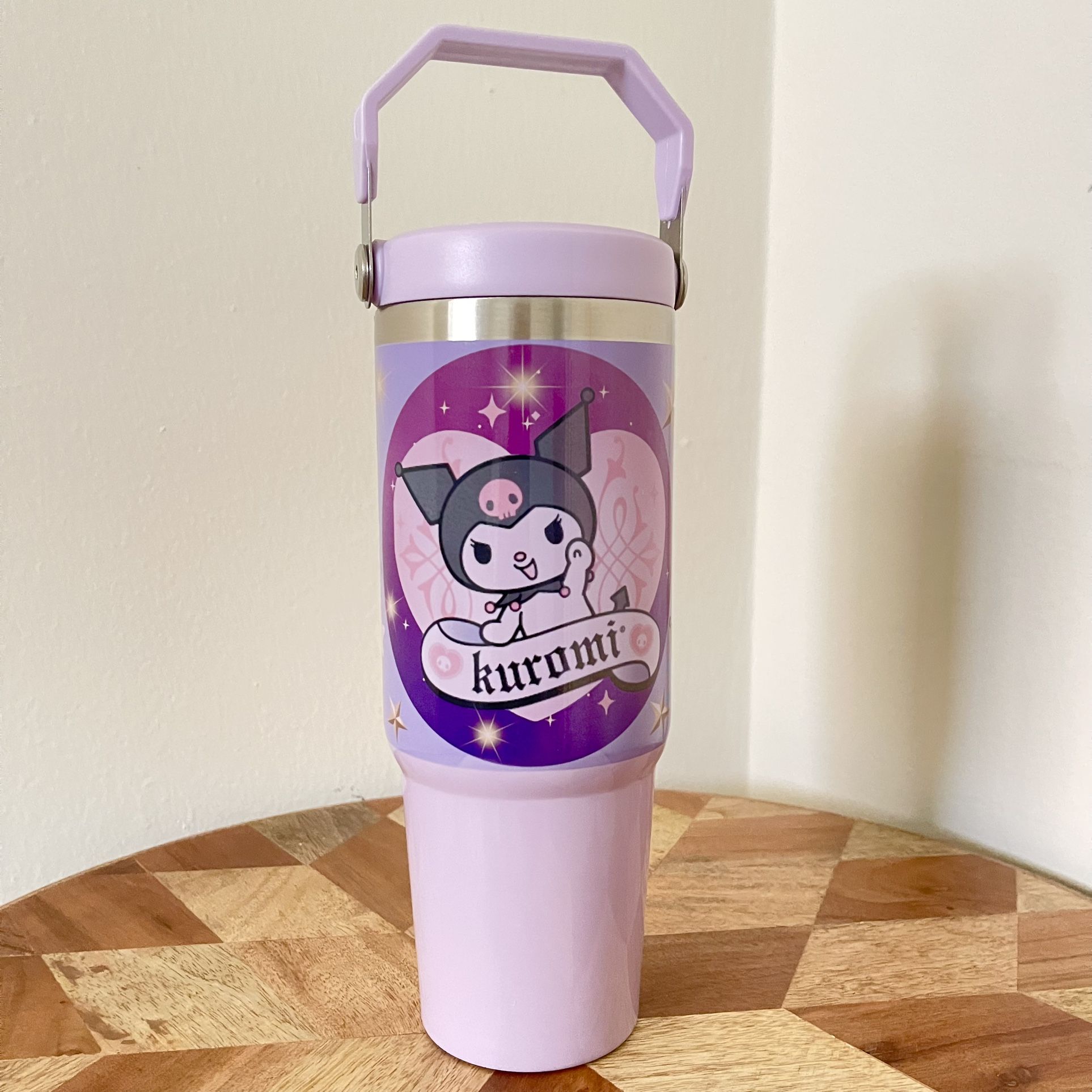 30OZ Tumbler Sanrio Kawaii Kuromi Hello Kitty friend, Kuromi, 30 oz Tumbler with led, hand and straw, Birthday gift for her. Mother's day gift. FEATU