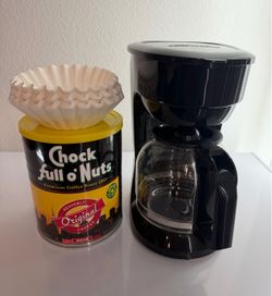 Coffee Maker With Coffee & Filters