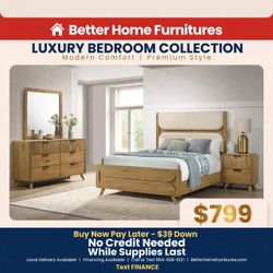 Modern Wood Bedroom Furniture Set- Finance Available