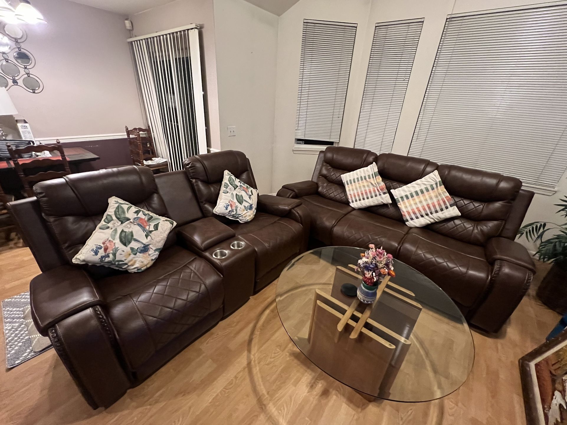 Recliner Couch Set Chocolate