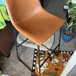 Two Faux Leather Dining Chairs 