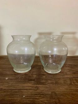 Set of 2 Ginger Glass Vases - 6.5”