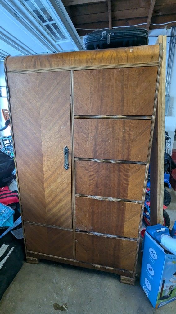 Antique Art Deco Style Wardrobe/Chifferobe