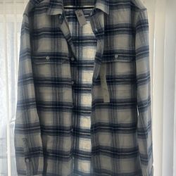 Banana Republic White-Blue Flannel Shirt - New
