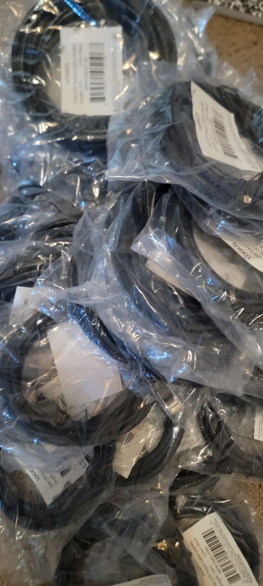 Lot Of Network Low Voltage Cable Cat6 Patch Chords And Connectors