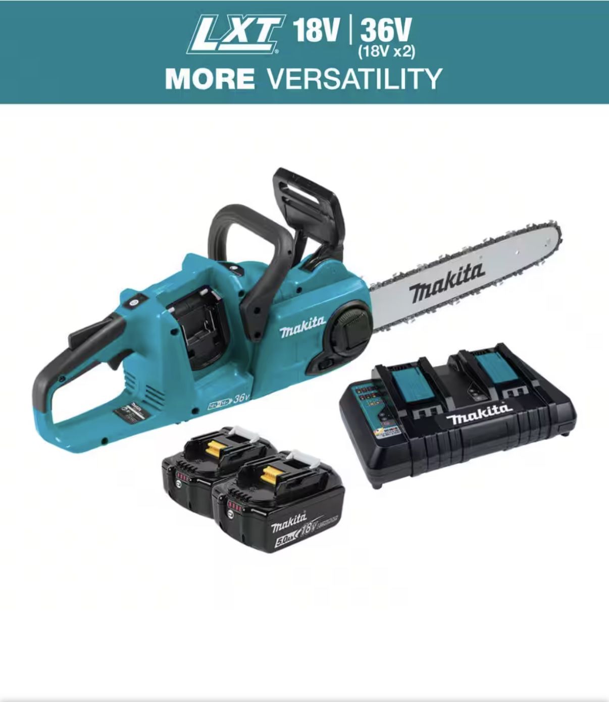 Makita LXT Brushless 16" 36V (18V X2) Chain Saw Kit (XCU04CM)