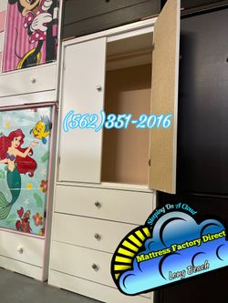 White tall closet ropero armoire Nuevo new dresser chest
