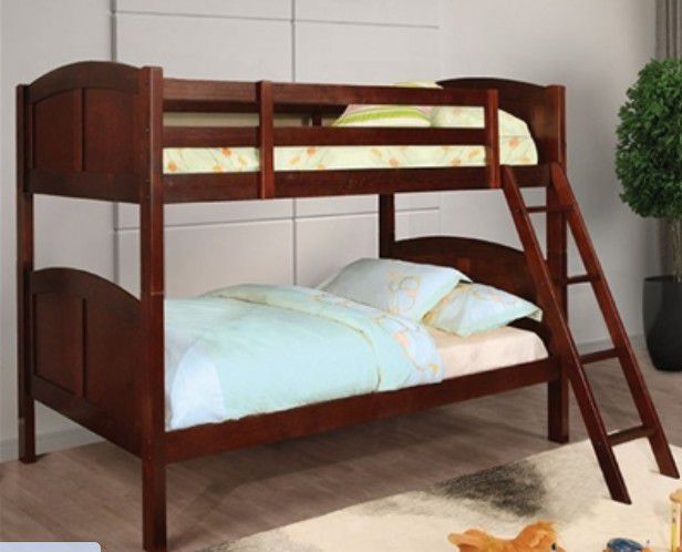 Beautiful Cherry Twin Over Twin Bunk Bed
