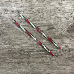 Starbucks Reusable Straws (Christmas Colorful Stripes) (X2)