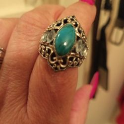925.Silver. Real Turquoise Ring Size 7