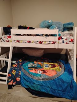 Full Under Twin Bunk Bed White
