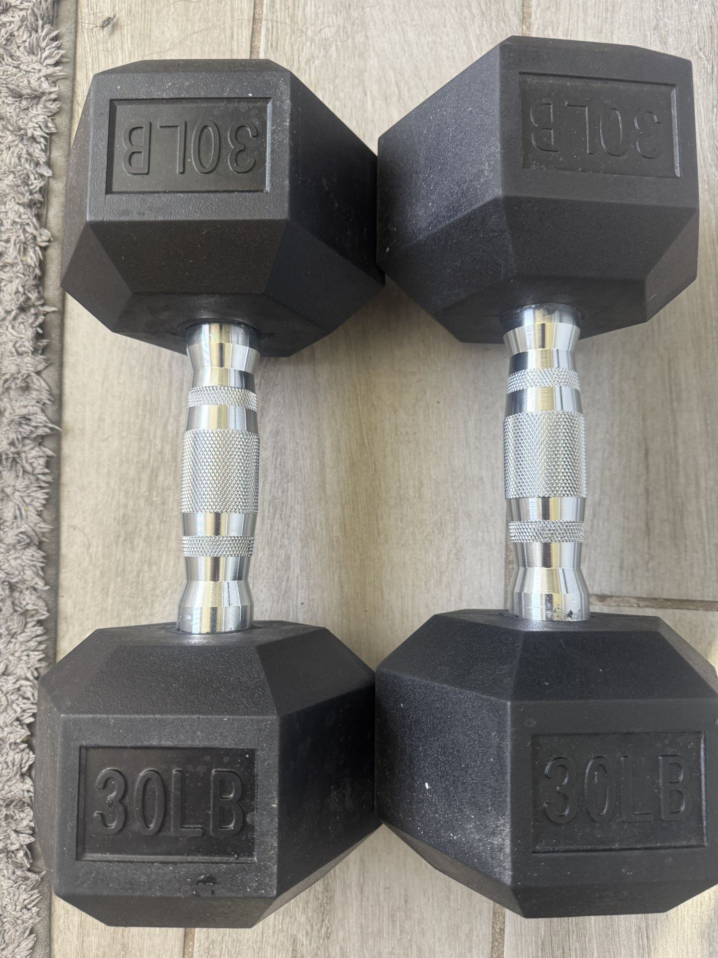 Pair Of 30 Lb Dumbbells