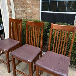 3 Wooden High Chairs