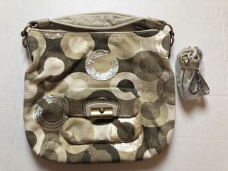 Coach signature sequin Canvas Crossbody Bag