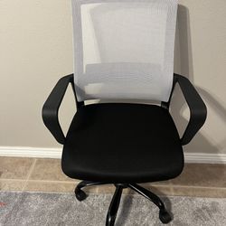 White / Black Office Chair With Lumbar Support