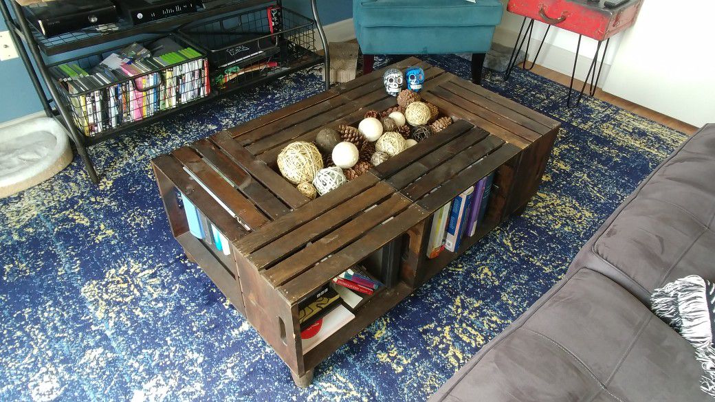 Wooden Crate Coffee Table (storage!)