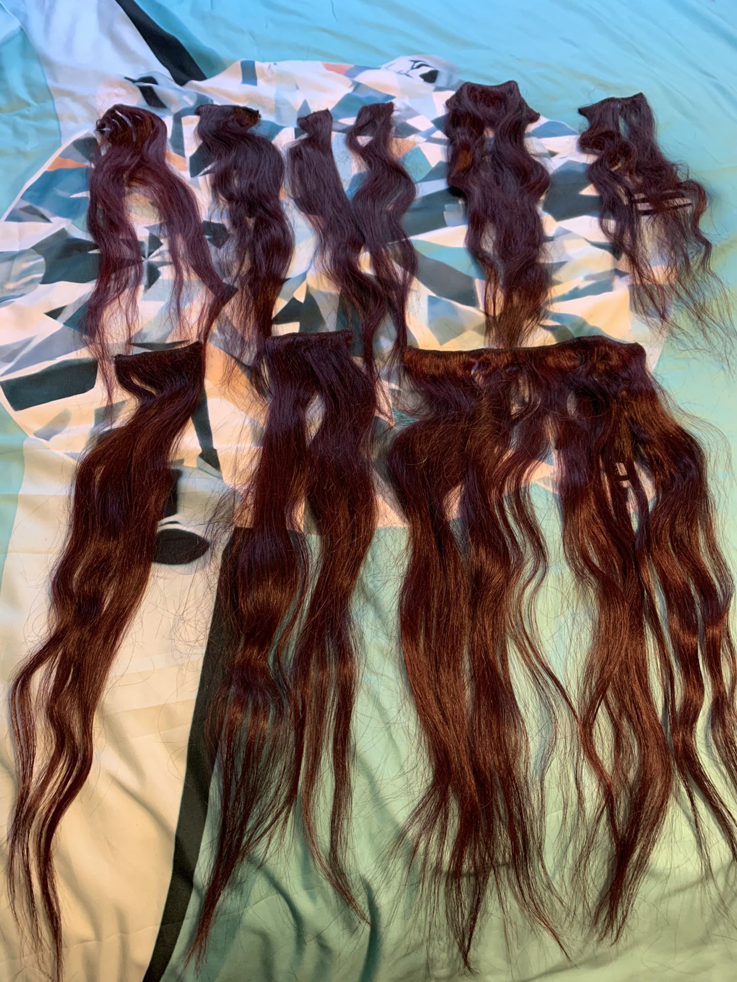 Italian remy hair 20” red auburn clip on extensions