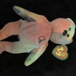 peace and valentino RARE beanie babies