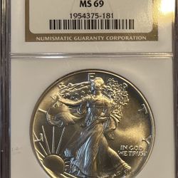 1990 SILVER EAGLE 🦅 Dollar MS69 NGC BROWN LABEL 