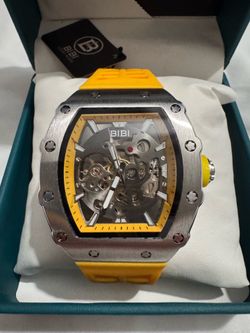 BIBI Automatic Skeleton Watch – Yellow Edition ⌚