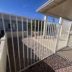 Steel fencing with gates for pool, pet and/or yards