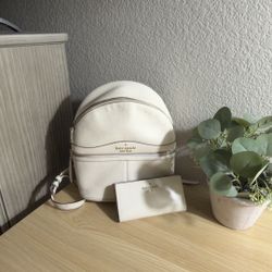 Kate Spade Leather Backpack & Matching Wallet