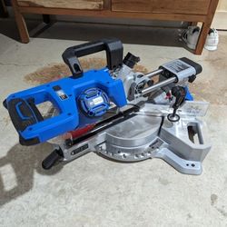 Kobalt 24v Max 7 1/2 Dual Bevel Sliding Compound Cordless Miter Saw With A Diablo Blade