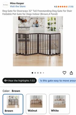 Mino Kesper 32" Tall Freestanding 4-Panel Dog Gate