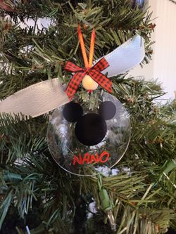 Mickey or Minnie Acrylic Christmas Ornament