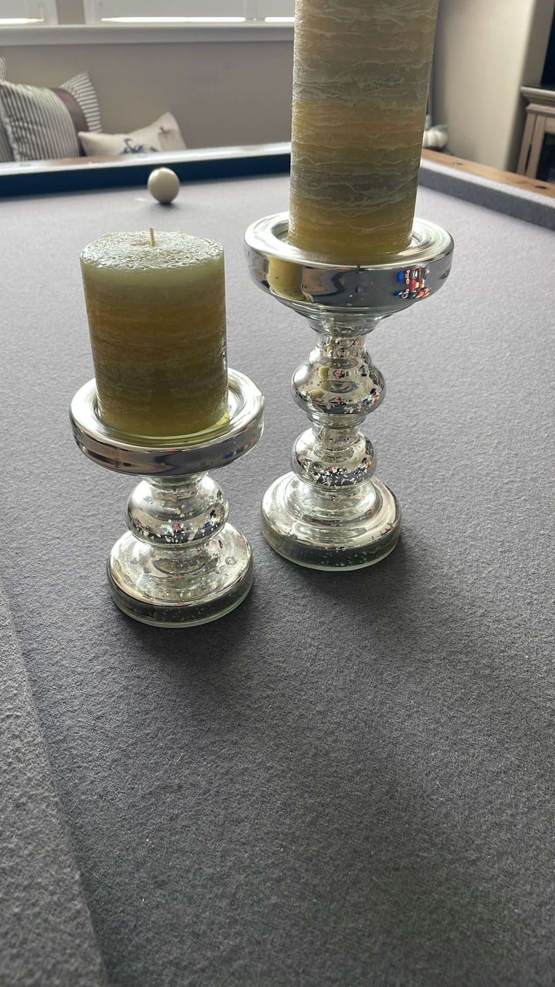 Glass Candle Pillar Set