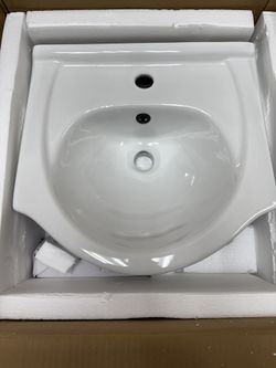 White Ceramic Wall Mount or vanity top bathroom sink
