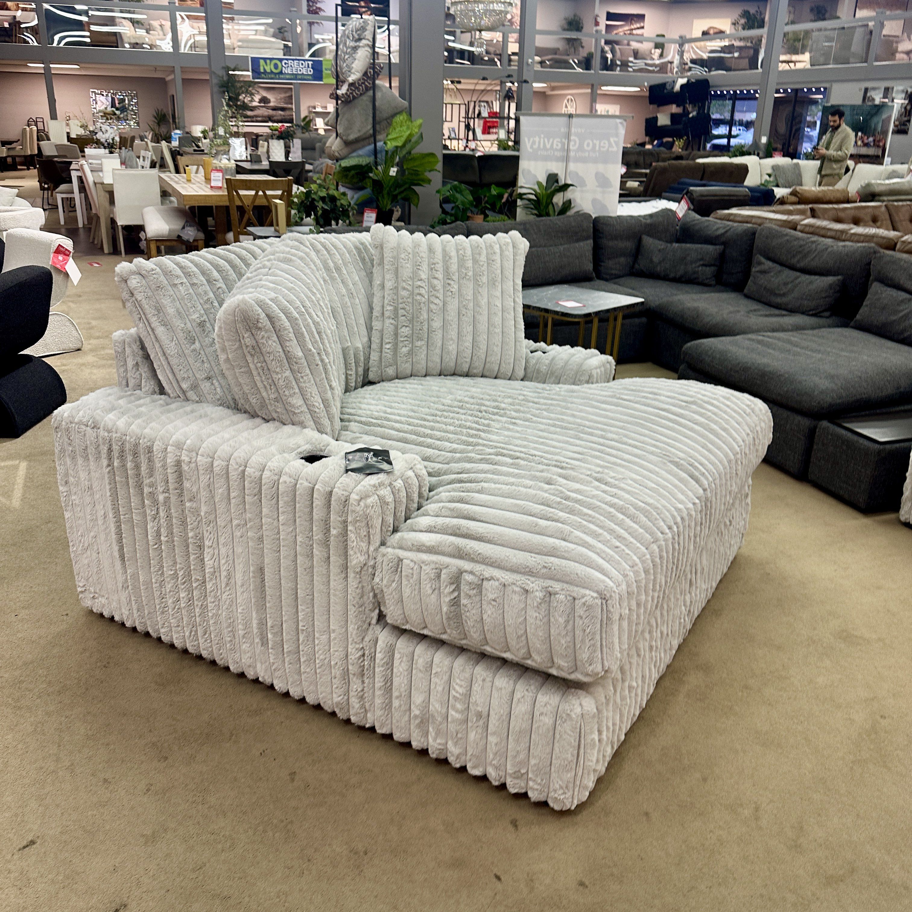 Alloy Jumbo Corduroy Oversized Chaise / Feather-fiber Blend
