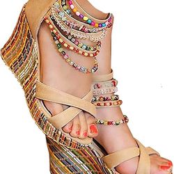 Colorful Wedge Sandals/ Size 8 1/2
