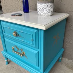 Pretty Turquoise Side Table 