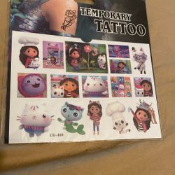 Gabby Cat Dollhouse Temporary Tattoo 