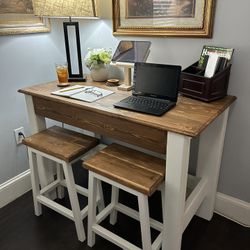Kitchen Island/ Table With Nested Stools