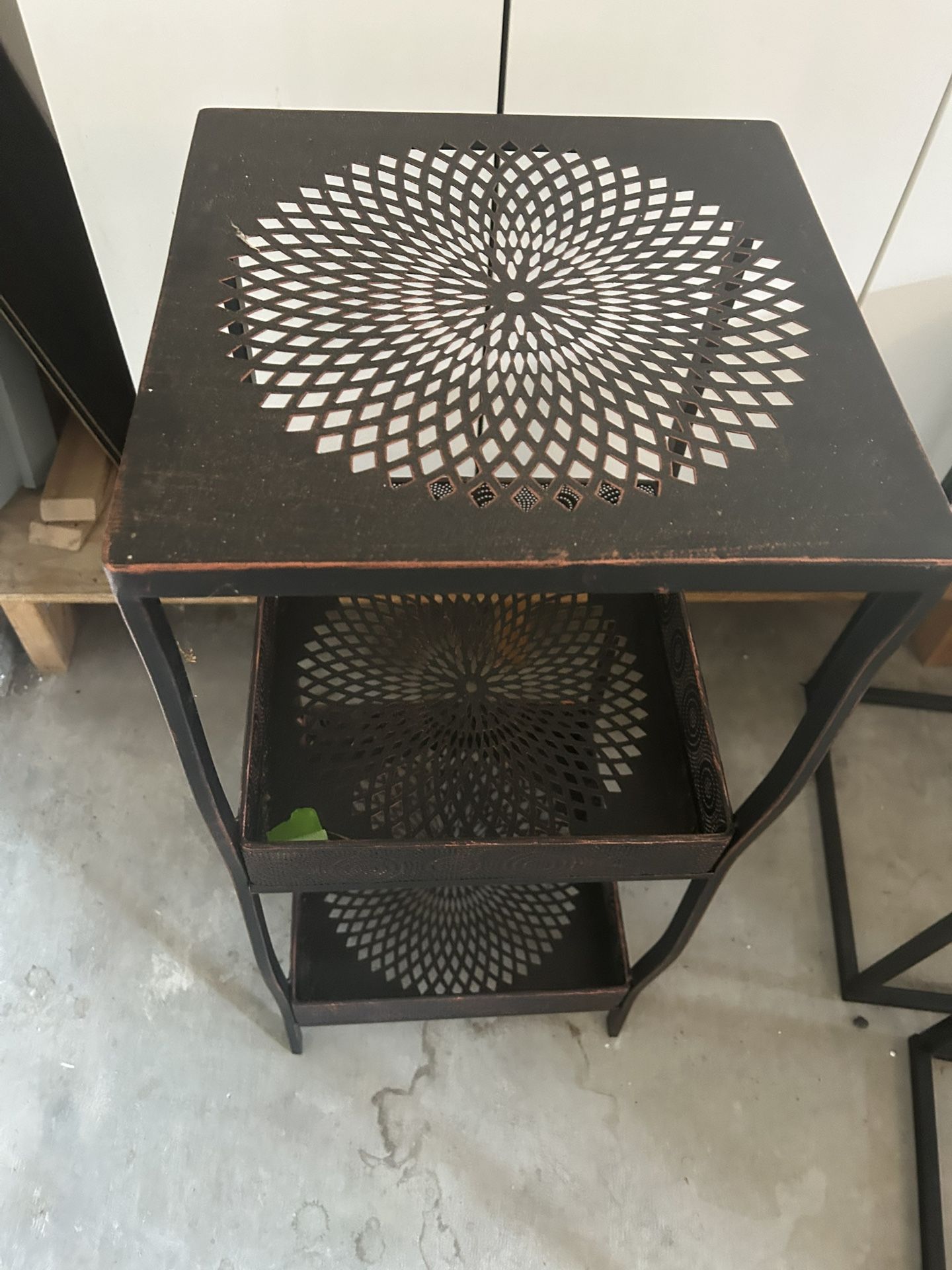 Metal 2 Shelf Plant Stand Or End Table $10