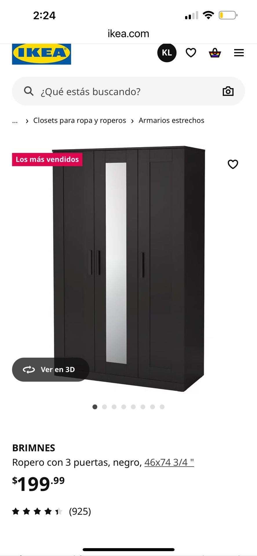 IKEA BRIMNES Wardrobe – 3 Doors + Mirror, Like New