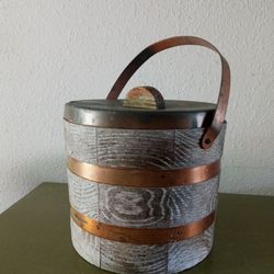 Antique Heavy Wood Ice Bucket