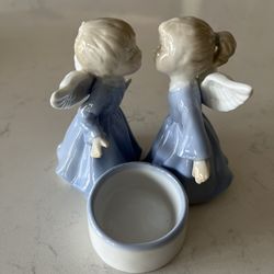 Lefton Porcelain “Kissing  Angels” Tea Light