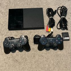 Sony PlayStation 2 PS2 Slim SCPH-90001 Console w/ 2 Controllers 64MB Memory Card