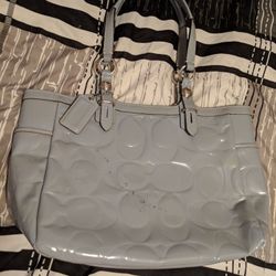 Coach patent leather embossed C tote