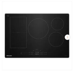30 in. 5 Elements Induction Electric Cooktop in Black Glass with Stainless Steel Side with Temp Cook Technology