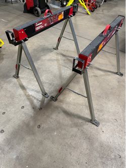 Husky 28.7 in. x 41.1 in. Steel Saw Horse/Jobsite Table (2)