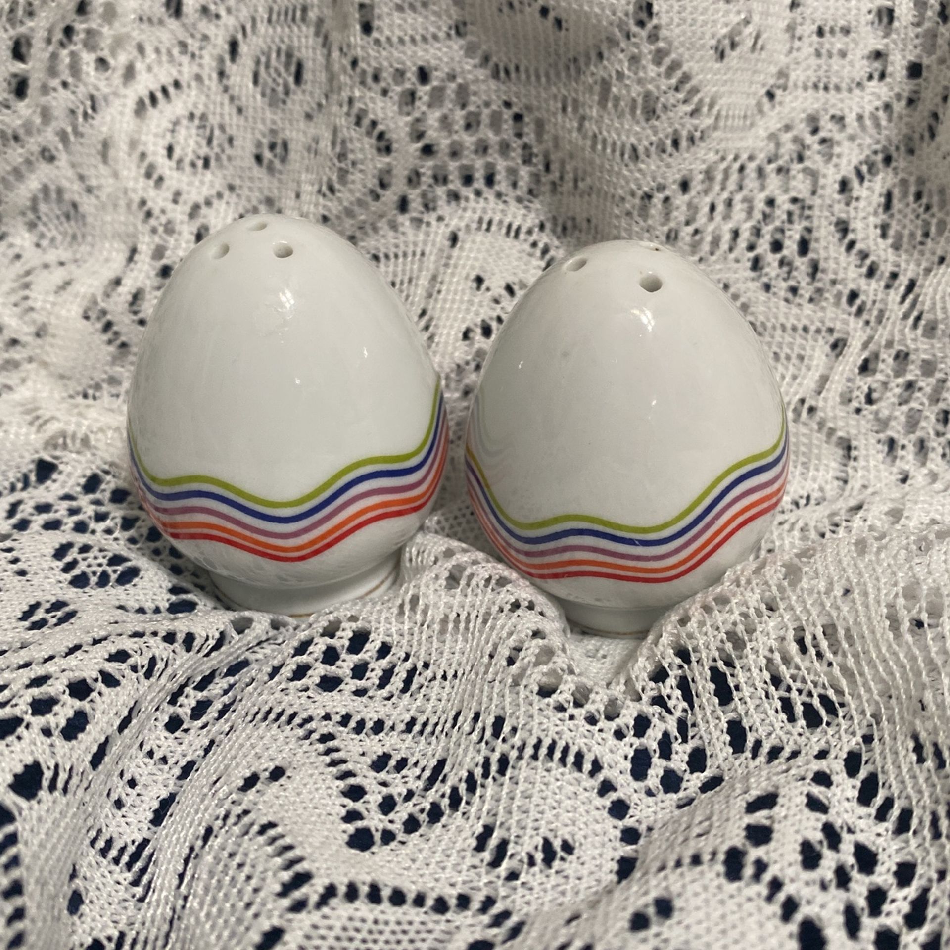 70’s French Movitex Wavey Salt & Pepper Shakers.