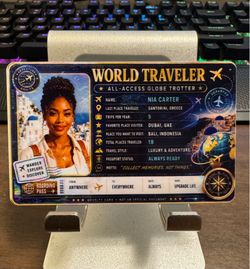 Custom World Traveler Novelty PVC Card – Personalized Travel Keepsake